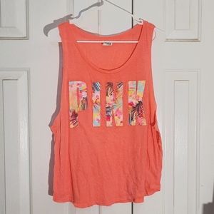 VS Pink Hawaiian/Floral/Tropical Neon Muscle Tank